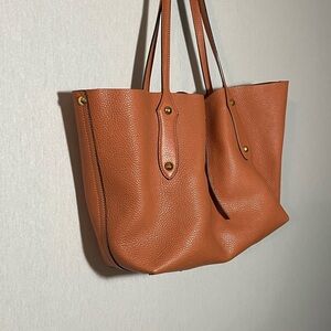 Annabel Ingall Cognac Brown Pebbled Leather Tote